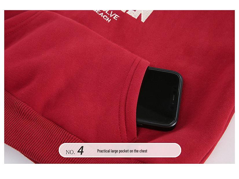 Fairy Tale Red Boys' Fleece Sweatshirt 2025 – Winter Thickened One-Piece Top for Children