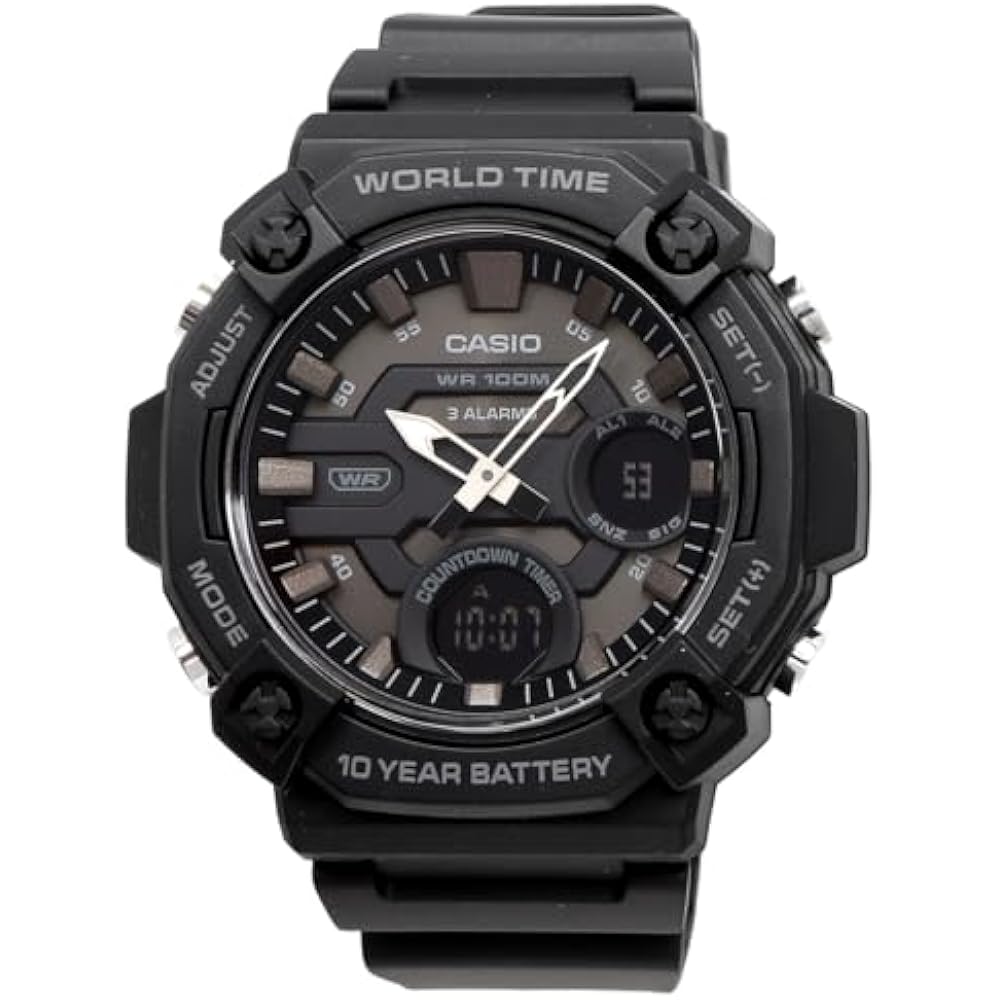 [Casio] CASIO World Time Telemea Analog and Digital Quartz Watch AEQ-120W-1BV Men's Inverted LCD ...