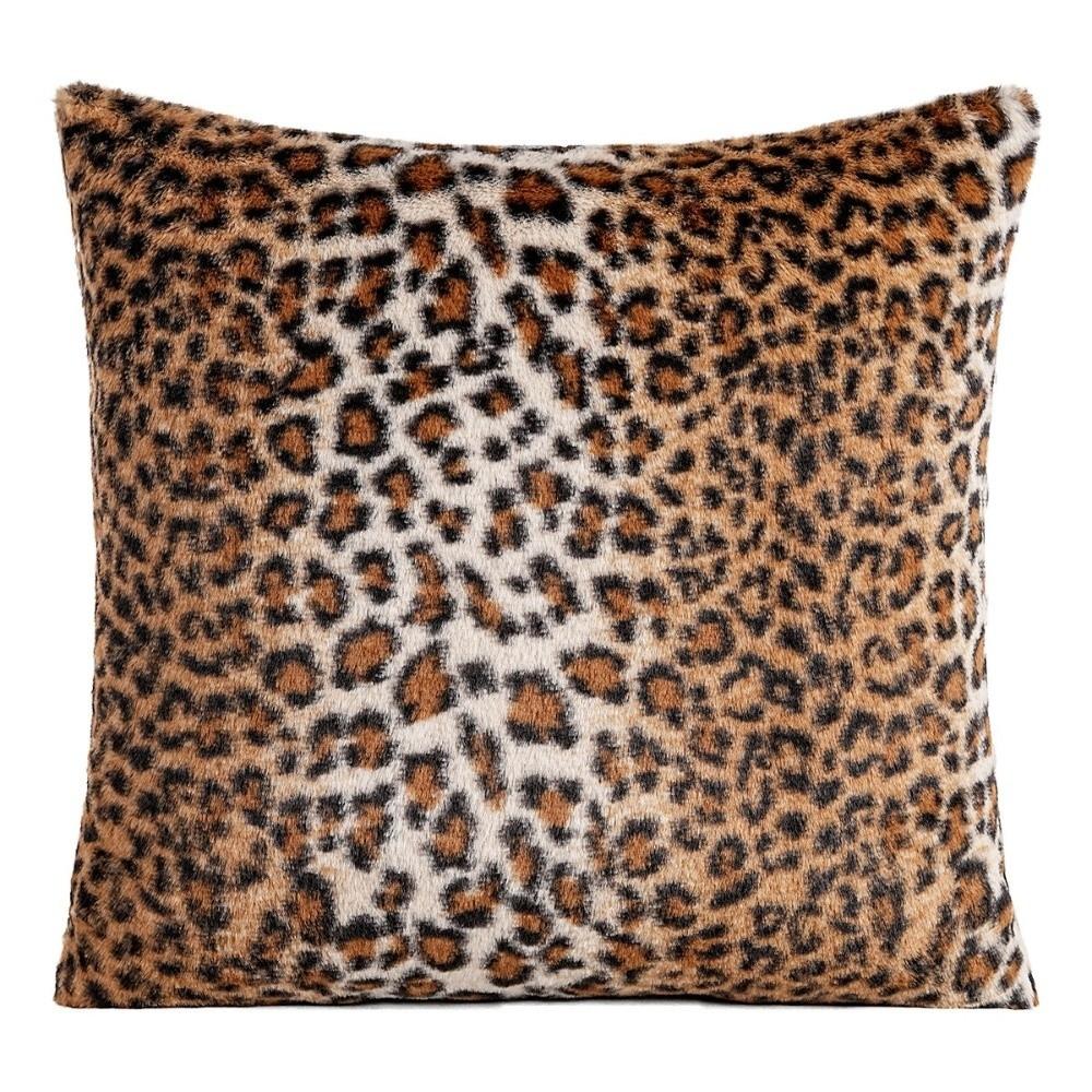 Leopard Print Cushion Cover Double Side Faux Fur Pillowcase Classic Shaggy Pillow Case Bed Decor