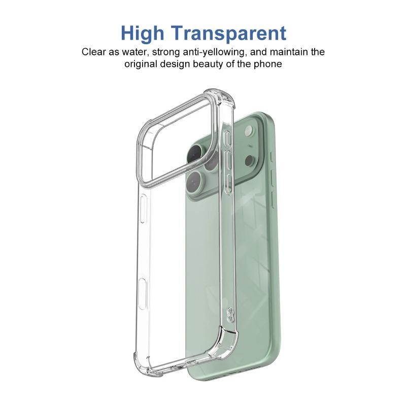 Shockproof Soft Phone Case for IPhone 17 Air Pro Max 16 15 Ultra Thin Silicone Transparent Clear Back Cover Protect Shell Capa