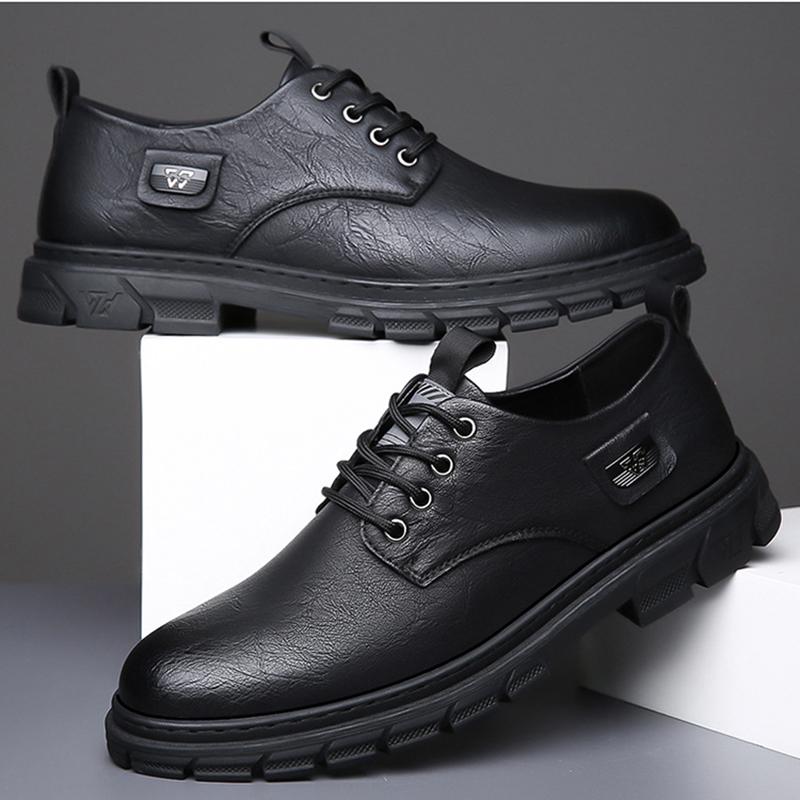 Fashion Men's leather shoes, men's casual leather shoes, comfortable and breathable men's shoes, work shoes, workwear shoes, rain shoes