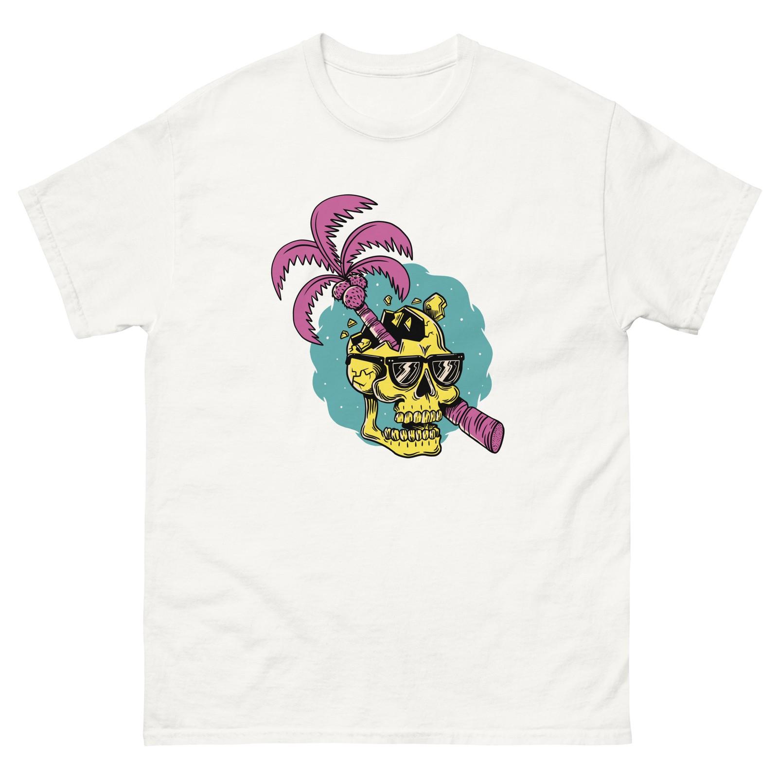 Skull with Palm Tree - Summer Skulls - T-Shirt Front Print S