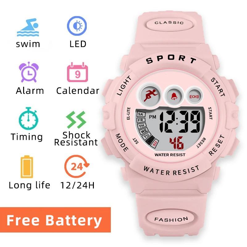 Waterproof Sport LED Digital Watches Electronic Watch for Kids Children Boys Girls Gifts