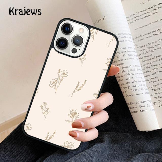 Minimalist Aesthetic Flower Phone Case For iPhone 17 Air 16 15 14 Max Plus 11 12 13 Pro Max Phone Cover Coque Fundas