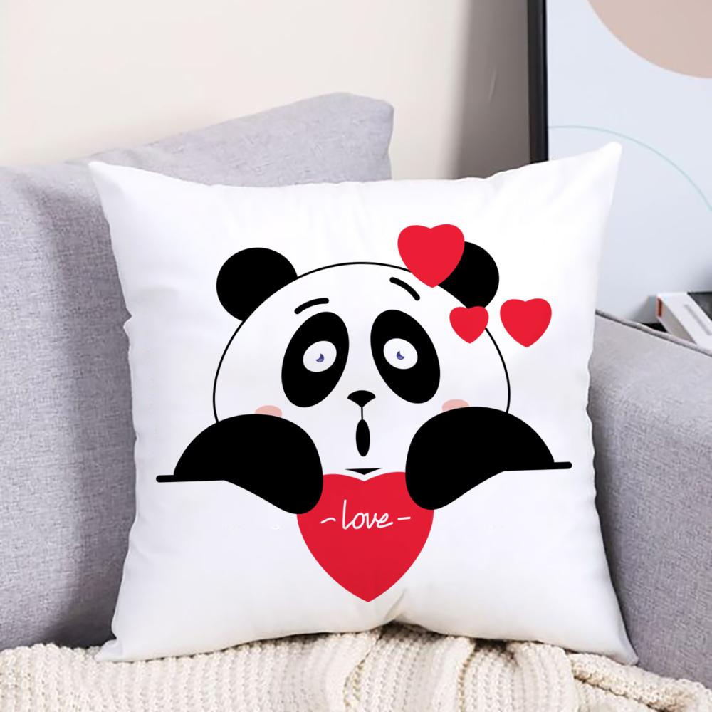 Panda Love Pillow Case Cushion Cover for Children Room Soft Pillowcase Bedroom Party Decoration Housewarming Birthday Gifts