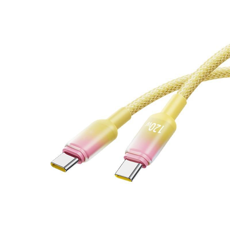 120W Dual Type-C Fast Charging Cable for Apple 15/16, Huawei Honor, and Laptop 6A.