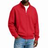 Men's Stand Collar Long Sleeve Zip-Up Sweatshirt with Two-Way Zipper for Spring and Fall