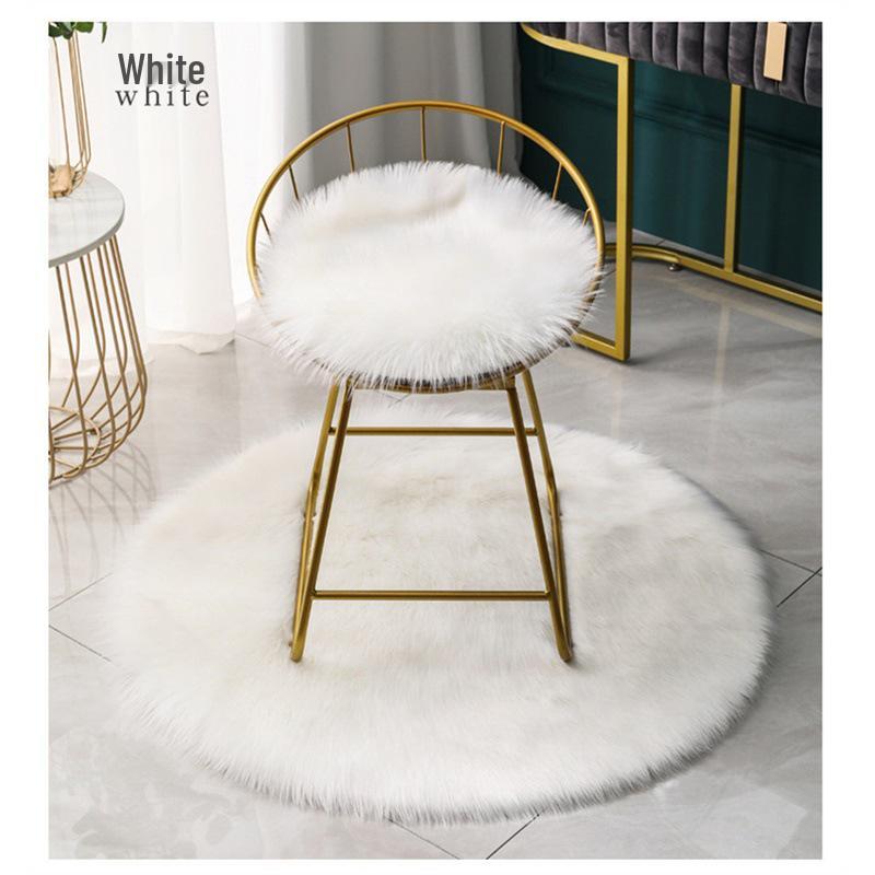 Nordic Plush Round Rug for Bedroom, Chair, and Vanity