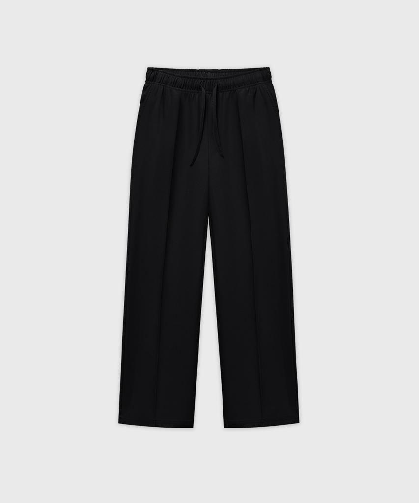 LEMAIN SECOND Easy Semi-Wide Elastic Waist Slacks [Black]