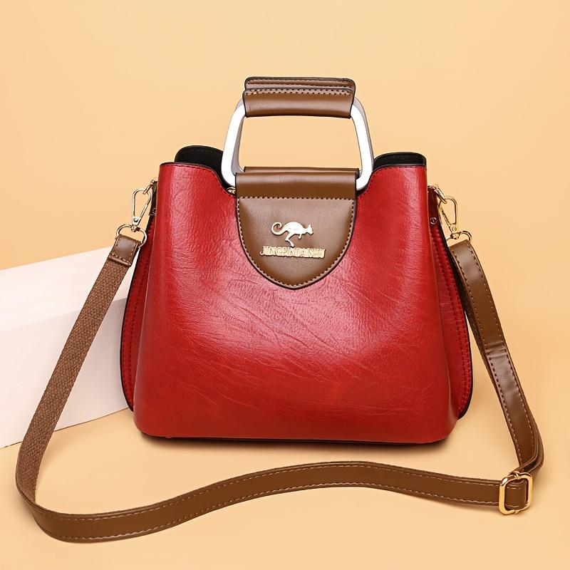 Schicke Handtasche im Vintage-Stil – elegante Umhängetasche aus PU-Leder, perfekt für den Alltag, vielseitiger Schultergurt, klassisches Design mit modernem Twist