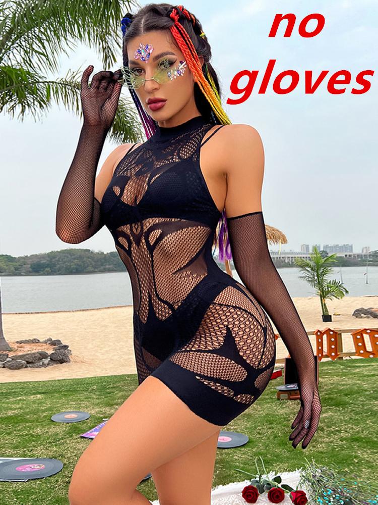 Transparent Seductive Women'S Sexy Fishnet Hollow See Through Bodycon Hip Dress Fashion Night Club Party Wear Erotic Mesh Skirt