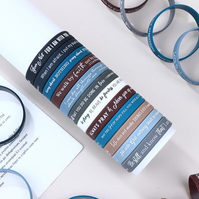 36 Pcs Religious Silicone Wristbands Bulk Bible Rubber Bracelets Colorful Inspirational Christian Silicone Wristbands