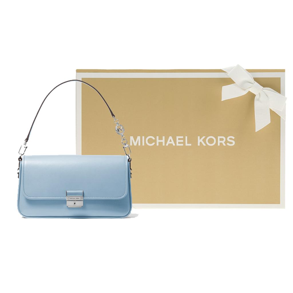 New MICHAEL KORS Bradshaw Leather Shoulder Bag Chain Baguette Shoulder Bag Women's Blue 30S1S2BL1L-CHAMBRAY