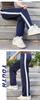 Unisex Dark Blue Striped Summer School Uniform Trousers for Students, Loose Straight-Leg Style