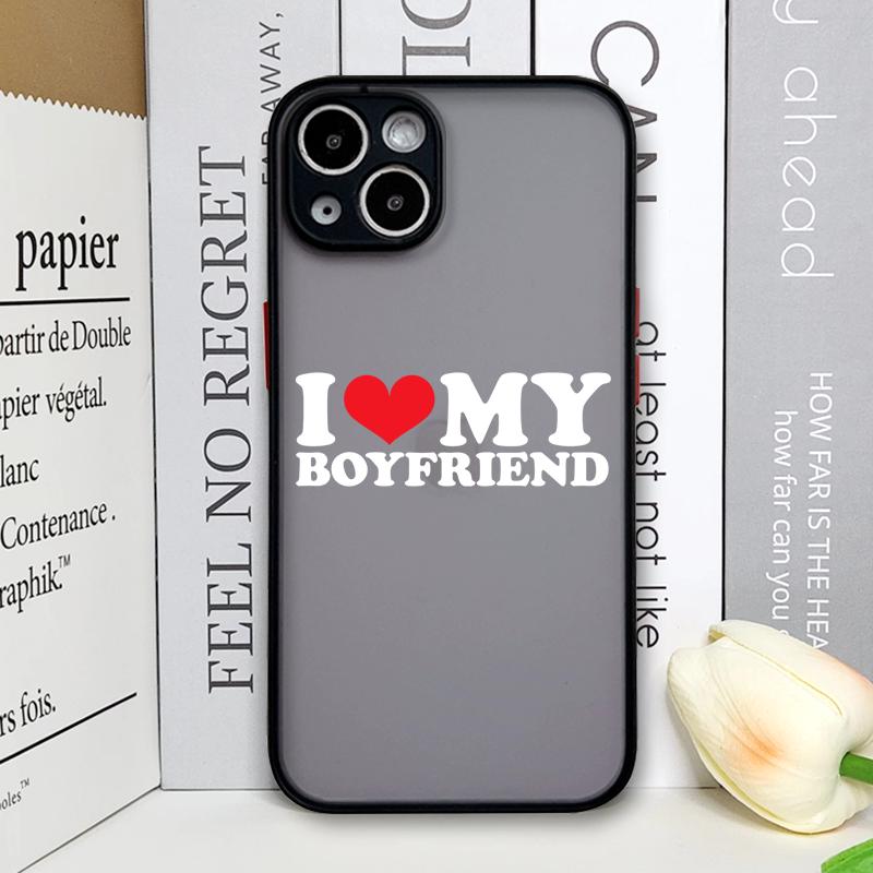 I Love My Boyfriend Girlfriend Couple Phone Case for Samsung Galaxy S25 S24 S23 Ultra S22 Plus S21 FE 5G Paired Cover Hard Shell