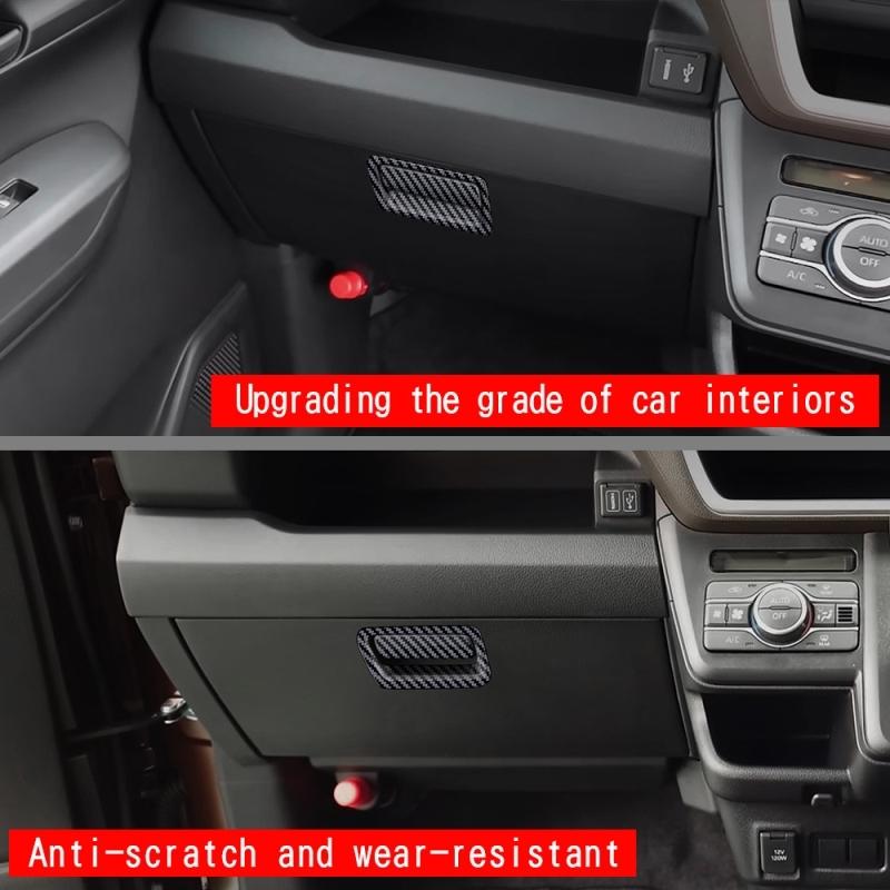 For Daihatsu MOVE 2025 2026 ABS Carbonfiber Front passenger storage box handle cover copilot button frame interior Accessories