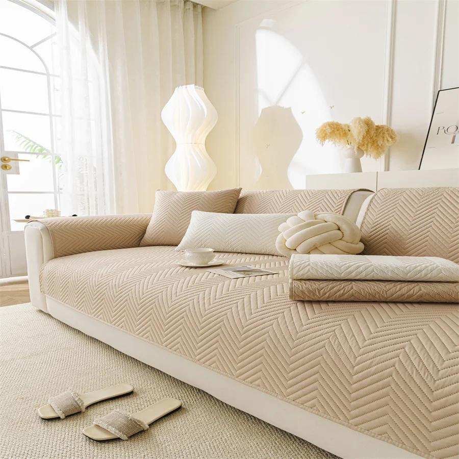 Nordic Light Luxury Style Four Seasons Universal Advanced Sense Anti-Cat Scratch Anti-Slip Sofa Cover Cushion