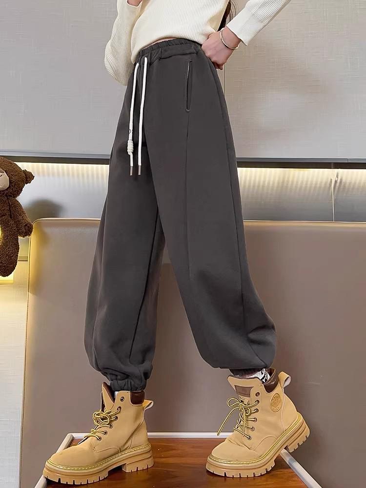 Girls' Autumn 2025 Casual Sweatpants - Trendy Fall Sports Pants for Kids