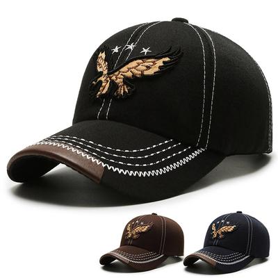 Men's Baseball Hat Personalized Korean Style Spring, Autumn and Summer Outdoor Sun Protection Embroidered Eagle Peaked Cap Casual Hat