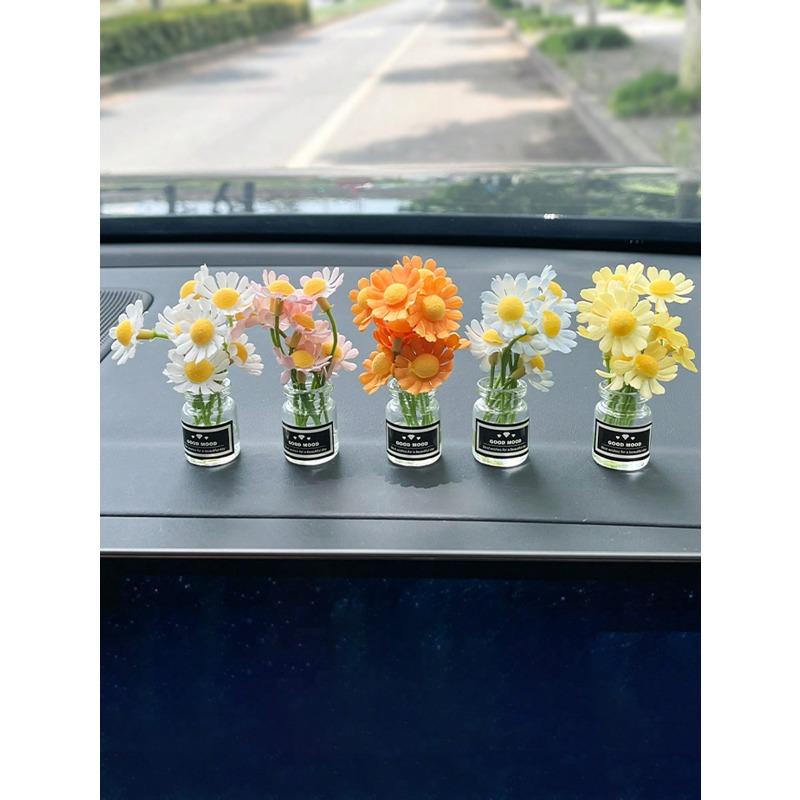 1pc Car Ornament Mini Vase Flower Interior Decoration Center Console Decoration