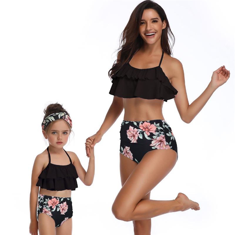 

Комплект бикини для мамы и дочки - Женский и детский европейский купальник Child 164