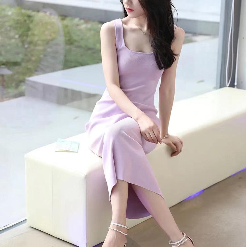 

Женское платье без рукавов с U-образным вырезом в стиле ALcos, весна/лето 2024 г.