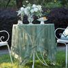 Green Lace Ruffle Edge Tablecloth, Non-Slip And Dust-Proof Table Mat, Premium Dining Table Mat, Tv Cabinet, Coffee Table Polyester