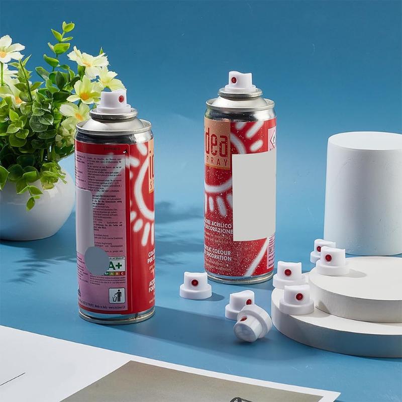 10Pcs Dot Fat Spray Paint Caps Plastic Spray Nozzles White Spray Paint Replacement Caps For Graffiti Street Art Aerosol Bottle