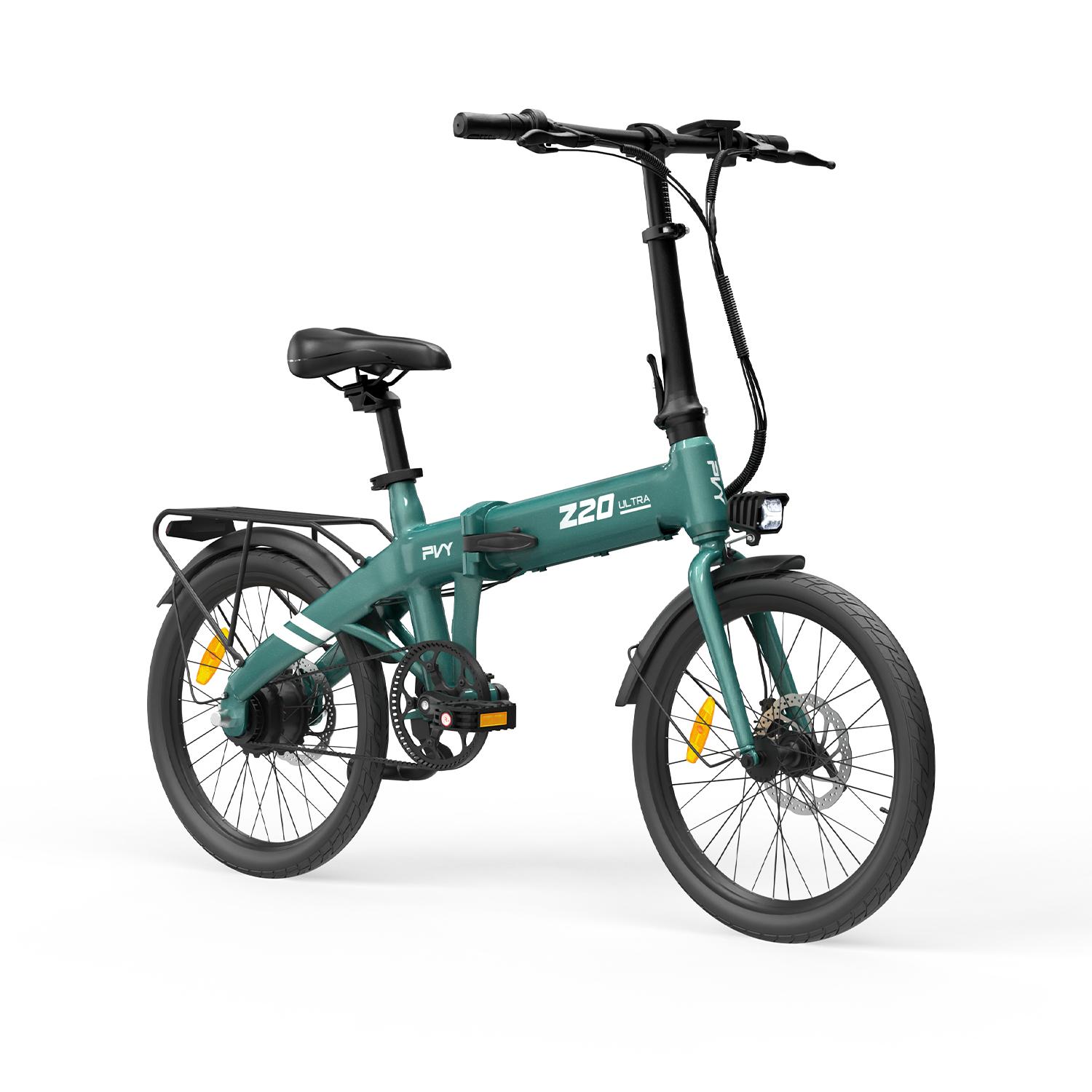 PVY Z20 Ultra faltbares Elektrofahrrad, Carbon-Riemenantrieb, 36V 14,5Ah LG Akku grün