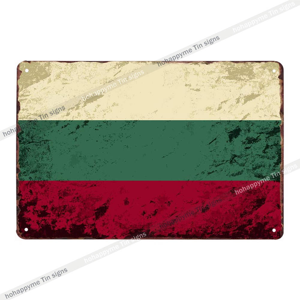 American Canada National Flag Wall Decoration Tin Sign Vintage Country Flag Metal Plaque Childrens Room Decor xcm