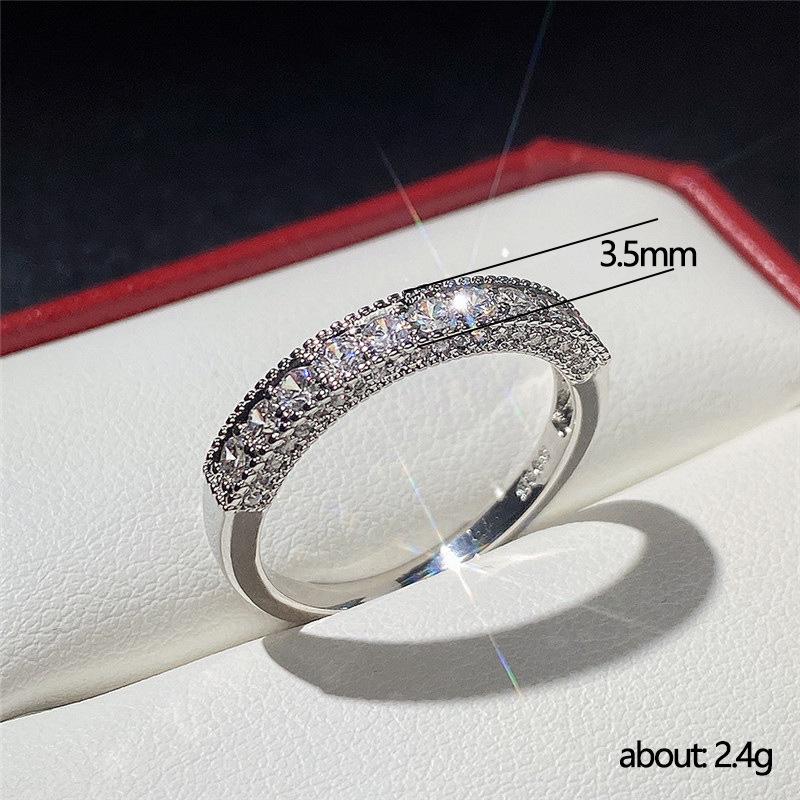 Copper Plate Inlaid Zircon Unisex Couple Ring