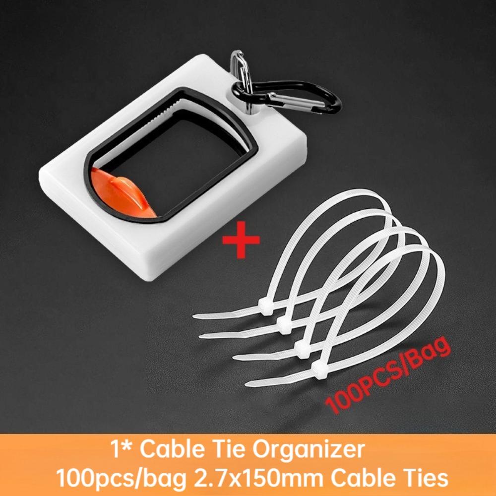 Fluorescent Cable Tie Organizer Square Round Wire Tie Tightener Plastic Cable Organizer  Indoor Use