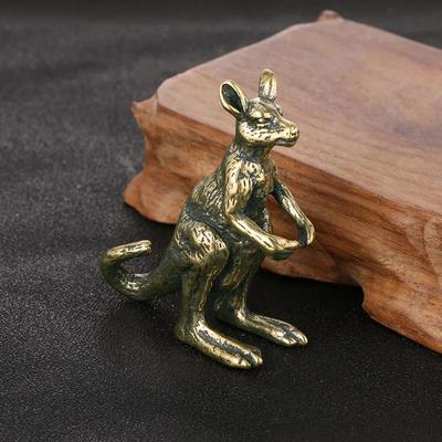 Statuine di Canguro in Rame Puro Decorazioni per la Casa Ornamenti da Scrivania Ottone Vintage Divertenti Carine Accessori per la Decorazione del Soggiorno