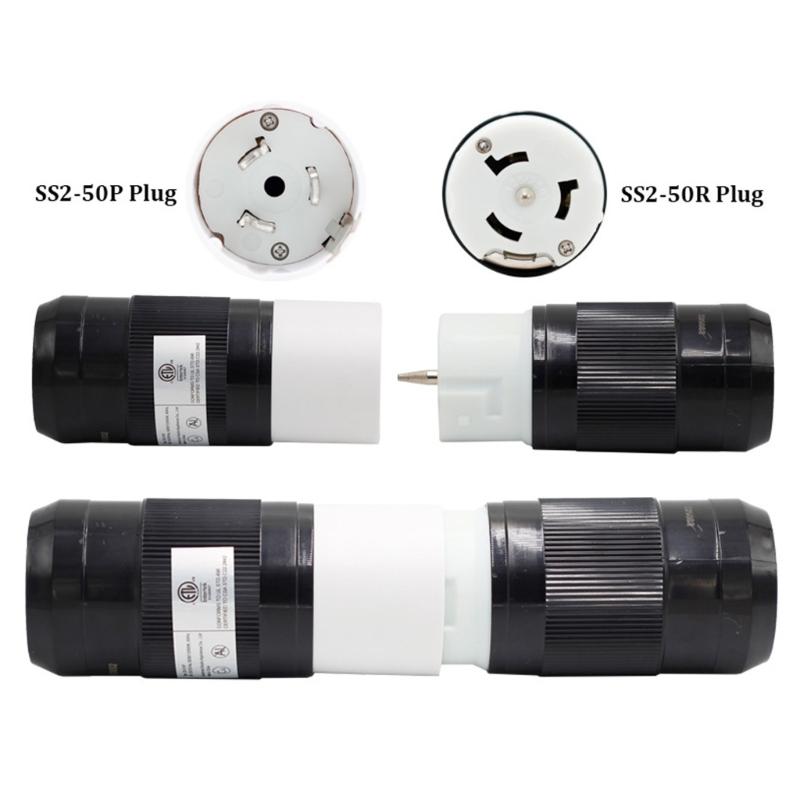 Industrial Heavy Duty 50A Generator Connector Twist Locking Female Power Cord Plug for Backup Power and Motorhomes Use