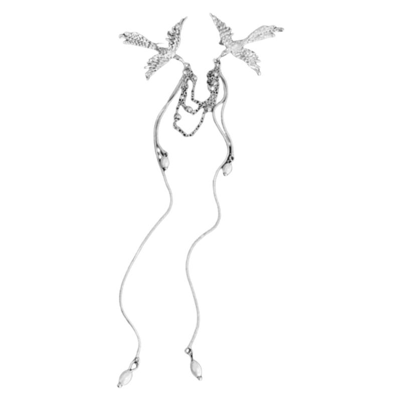 Women Bird Brooch Aesthetic Tassels Brooch Vintage Clothing Jewelry Elegant Brooch Suitable for Various Occasions