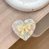 Colorful Heart Rhinestone Bow Phone Holder - Foldable Magnetic Airbag Stand