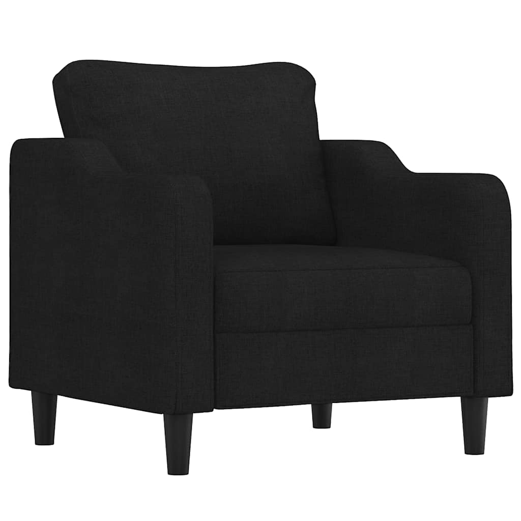 Vidaxl Fotel Z Podnóżkiem, Czarny, 60 Cm, Obity Tkaniną