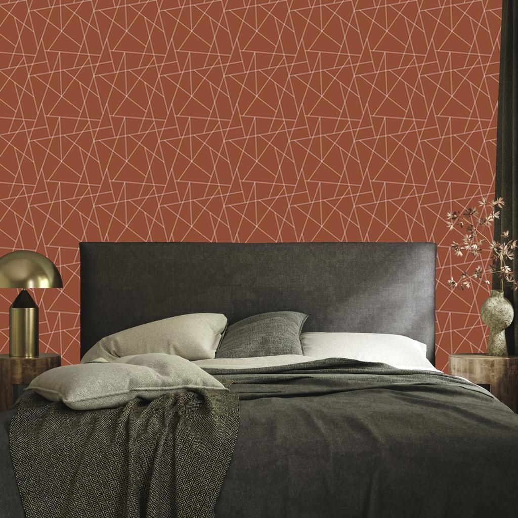 Wallpaper Geometric pattern orange, orange mountain 50x1000