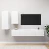 Vidaxl 4-Cz. TV Cabinet Set, White, Wood-Based Material