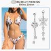 3-5pcs/Lot Belly Button Ring Sets Heart Butterfly Flower Dangled Belly Piercing Nombril 14G Curved Navel Rings Jewelry for Women
