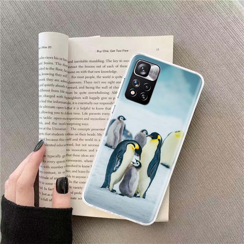 Penguins Love at the North Pole Phone Case For Redmi Note 13 12 Pro Plus 14 15 Pro 5G 11 11T 11E 11S 10 Pro 10S 9 9S Cover Cell