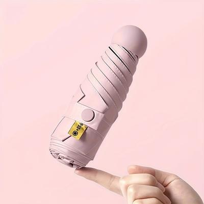 1pc-Small Folding Umbrella Rain Mini Pocket Girl's UV Resistant Waterproof Portable Travel Women's Umbrella