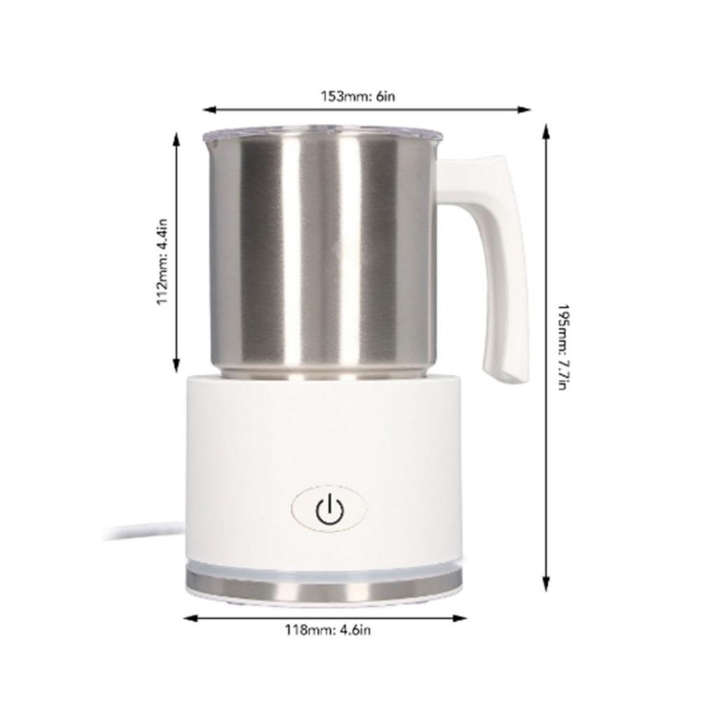 Household Small Milk Foam Machine, Separate Handheld Electric Milk Beater, Hot and Cold Stirring Milk Heater, Capacity: 450ml Abs + Glass YJKJ