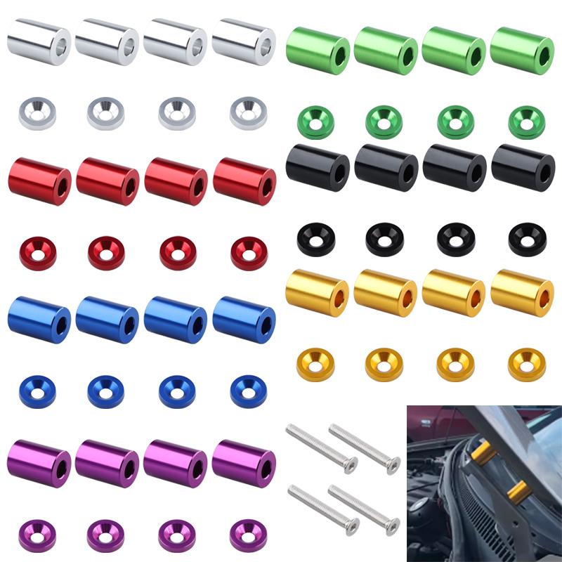 4pcs Universal Racing 7 Colors Aluminum Billet Hood Vent Spacer Riser Kits For All Turbo / Engine/Motor Swap For Most Car