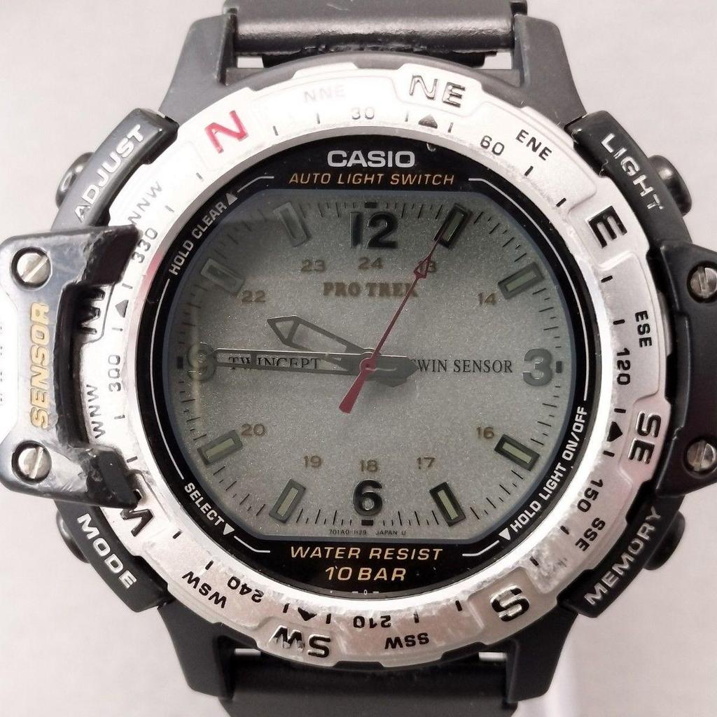 Used CASIO Pro Trek PRT-50 Twin Sensor Working Digital-Analog Twin Cept 10 ATM Water Resistant Wristwatch PROTREK