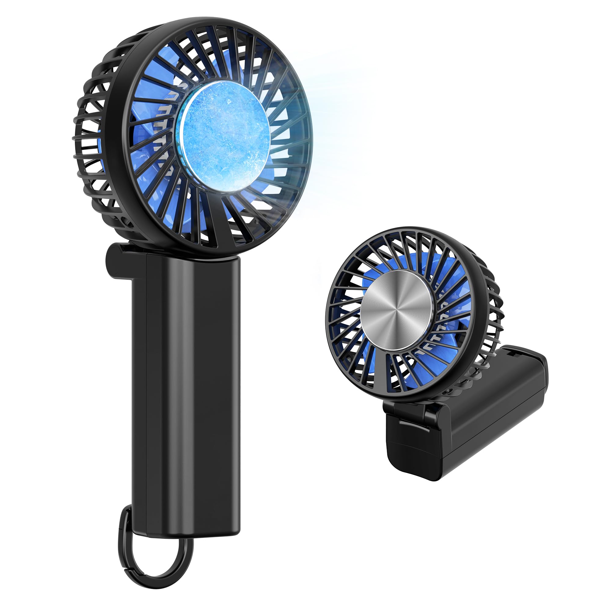 

Handheld Cooling Plate Fan Instant Cooling in 1 2025 Portable Fan with 4500mAh Up to 20 Hours of Fast 5 Speed Cooling Neck Heatstroke Heatstroke чорний