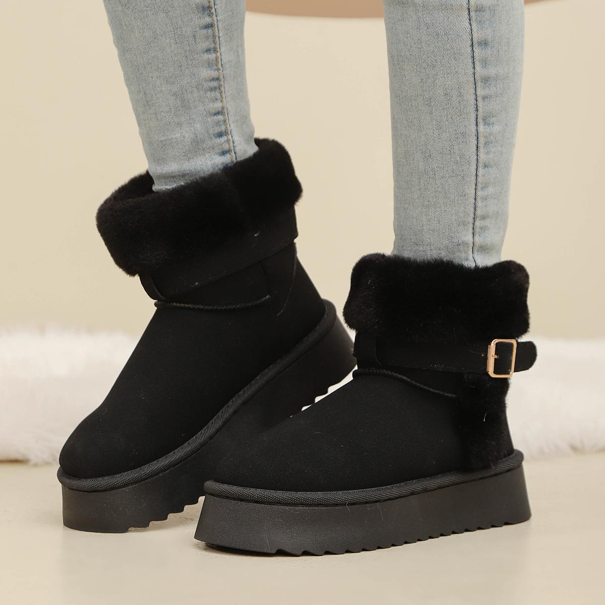 

Fashion Winter Women s Casual Comfortable Snow Boots Velvet Cotton Waterproof Minimalist Short Boots Fashionable Warm Women Boots 6326 36 чёрный