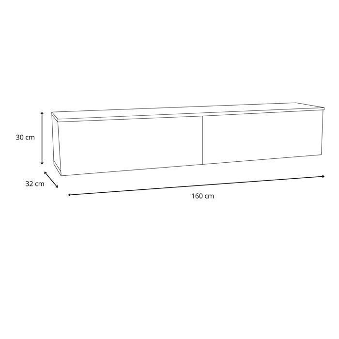 Meuble TV / Meuble de salon - NICOLE - 160 cm - chêne craft - style moderne