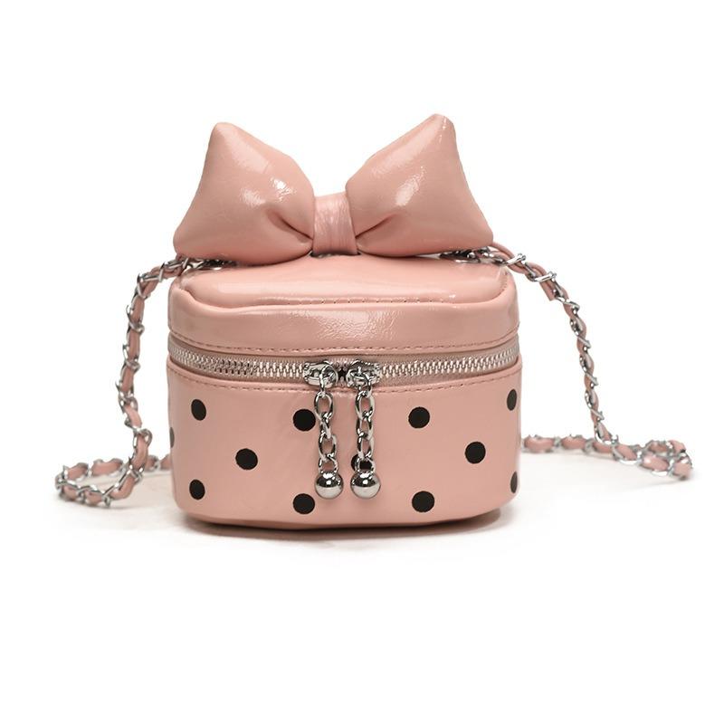Spring and Summer Mini Small Bag Women's New Polka Dots Try Bow Small Square Bag Crossbody Red Envelope
