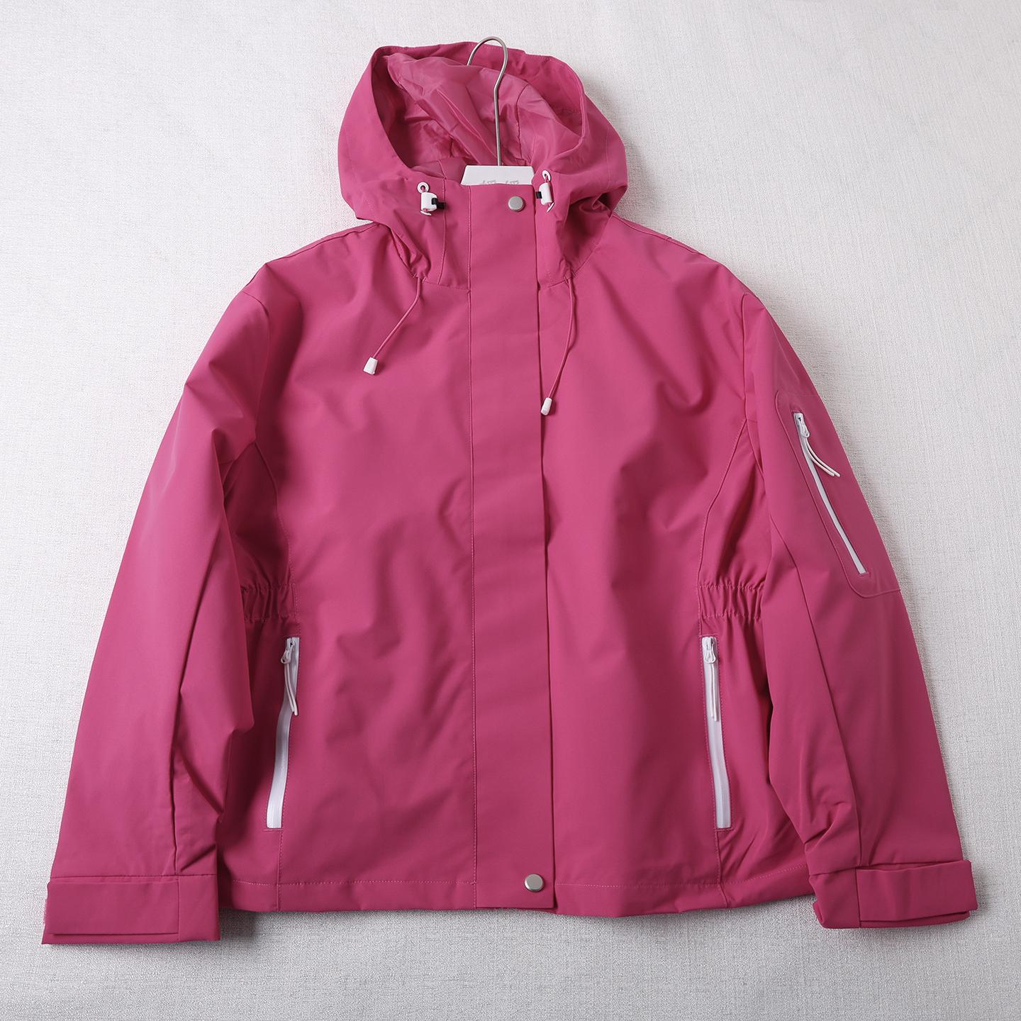

Women s Spring Windproof Water-Repellent Colorblock Hooded Jacket with Draped Waist for Outdoor and Mountaineering M (105-120 Jin)